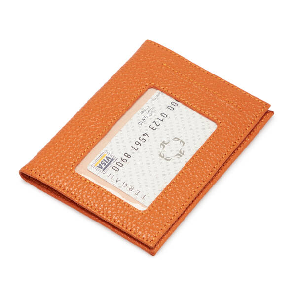 Turuncu Hakiki Deri Erkek Kimlik Kabı - S1KI00001582-J35 - 1