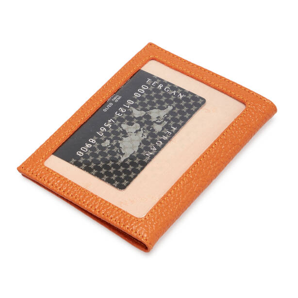 Turuncu Hakiki Deri Erkek Kimlik Kabı - S1KI00001582-J35 - 3