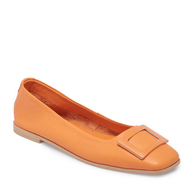 Turuncu Deri Kadın Babet - K24I1BB67453-M39 
