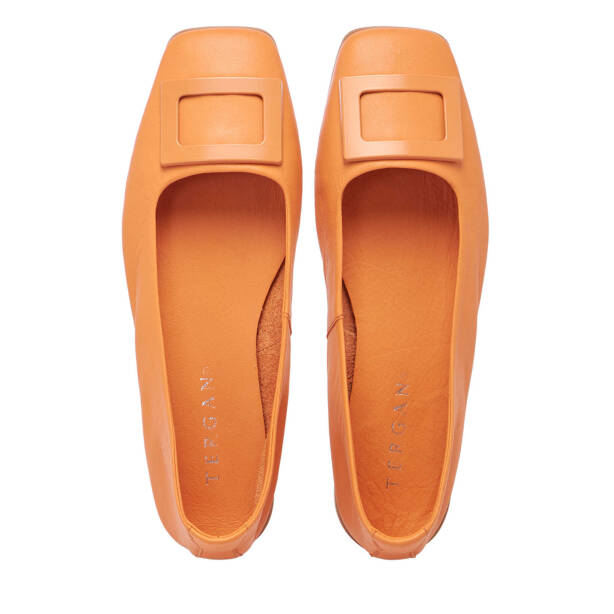 Turuncu Deri Kadın Babet - K24I1BB67453-M39 - 5