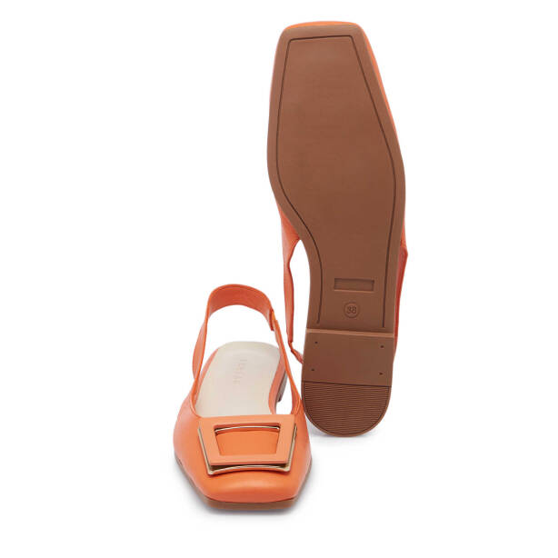 Turuncu Deri Kadın Babet - K24I1BB67456-U2W - 4