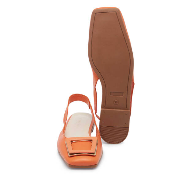 Turuncu Deri Kadın Babet - K24I1BB67456-U2W - 4