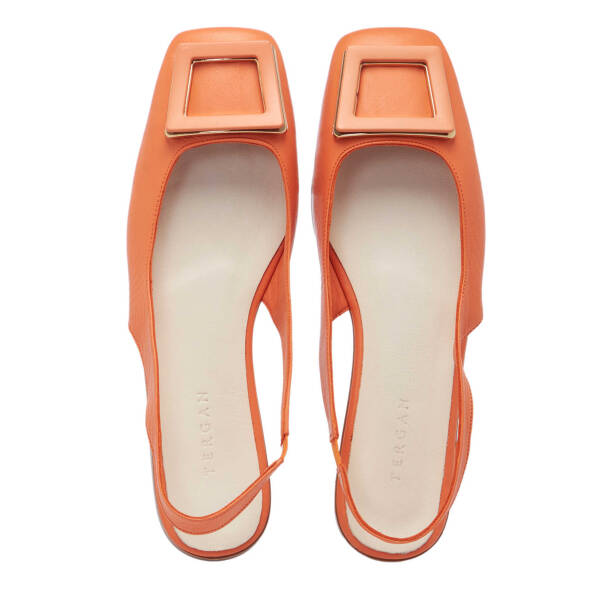 Turuncu Deri Kadın Babet - K24I1BB67456-U2W - 5