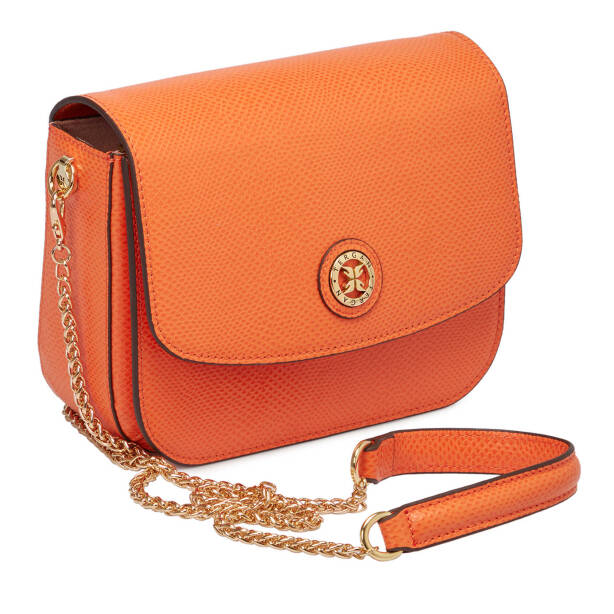 Turuncu Deri Kadın Çapraz Askılı Çanta - S24K1BC79933-T93 - 2