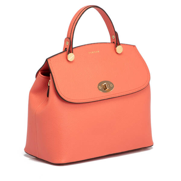 Turuncu Hakiki Deri Kadın Çapraz Askılı Çanta - S25Y1BC79121-S2A - 2