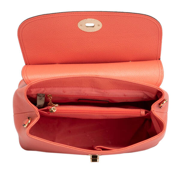 Turuncu Hakiki Deri Kadın Çapraz Askılı Çanta - S25Y1BC79121-S2A - 4