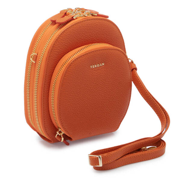 Turuncu Deri Kadın Çapraz Askılı Çanta - S25Y1BC80430-J35 - 2