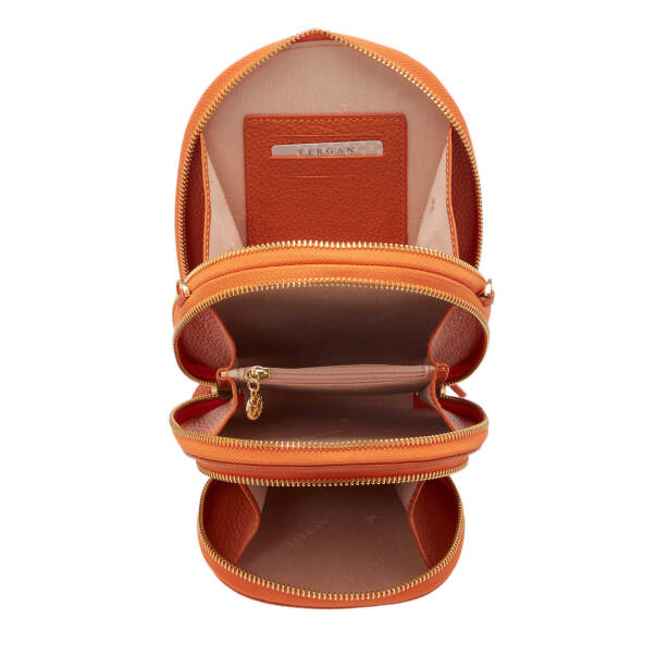 Turuncu Deri Kadın Çapraz Askılı Çanta - S25Y1BC80430-J35 - 4