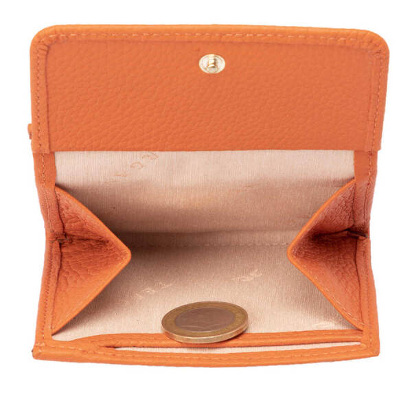 Turuncu Hakiki Deri Kadın Cüzdan - S1CB00005627-J35 - 3