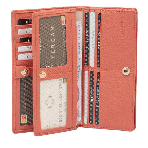 Turuncu Hakiki Deri Kadın Cüzdan - S1CB00005685-D0J - 4