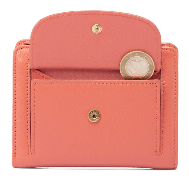 Turuncu Hakiki Deri Kadın Cüzdan - S1CB00005714-G4Z - 4
