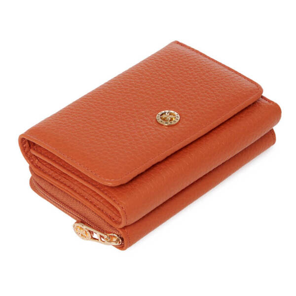 Turuncu Hakiki Deri Kadın Cüzdan - S1CB00005798-J35 - 1