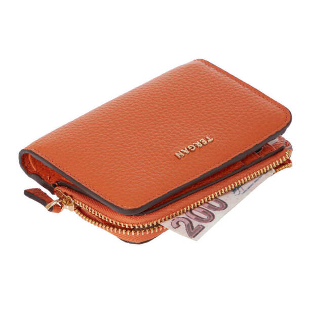 Turuncu Deri Kadın Cüzdan - S1CB00005812-J35 - 3