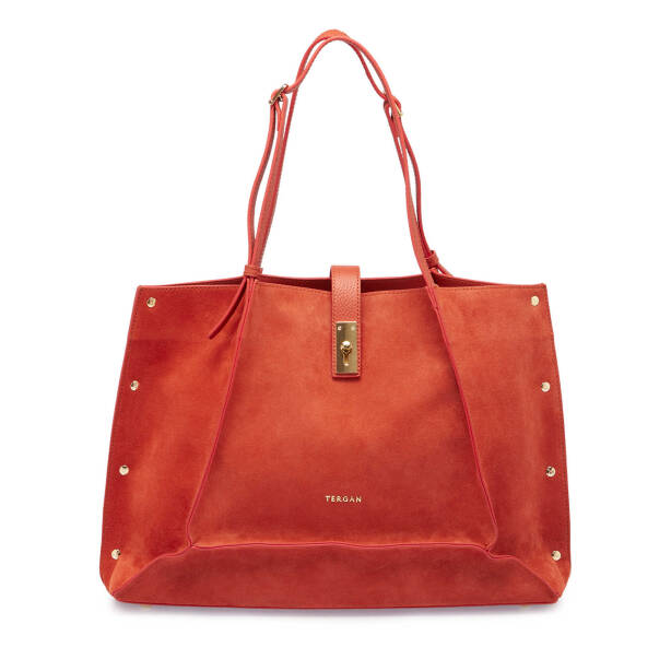 Turuncu Hakiki Deri Kadın Omuz Çantası - S24K1BC80382-V0E - 1