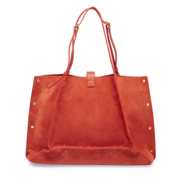 Turuncu Hakiki Deri Kadın Omuz Çantası - S24K1BC80382-V0E - 3