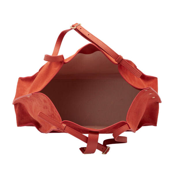 Turuncu Hakiki Deri Kadın Omuz Çantası - S24K1BC80382-V0E - 4