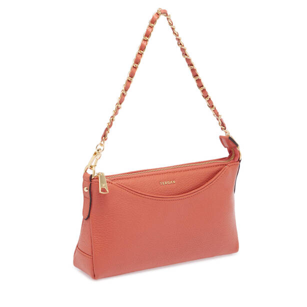 Turuncu Hakiki Deri Kadın Omuz Çantası - S25K1BC79149-S2A - 2