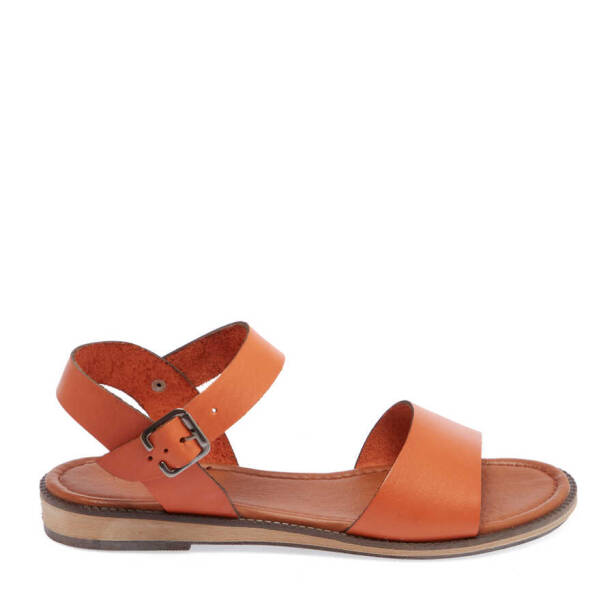 Turuncu Hakiki Deri Kadın Sandalet - K24Y1SN67275-M39 - 1