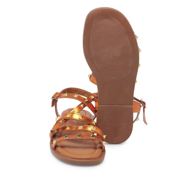Turuncu Deri Kadın Sandalet - K25Y1SN67778-M39 - Tergan