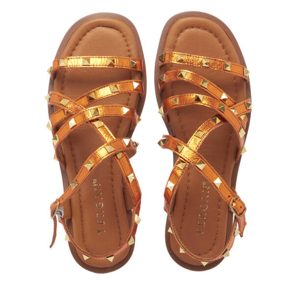 Turuncu Deri Kadın Sandalet - K25Y1SN67778-M39 - Tergan