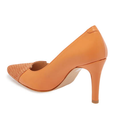  Turuncu Deri Kadın Stiletto - K24I1AY67174-T6S - 2