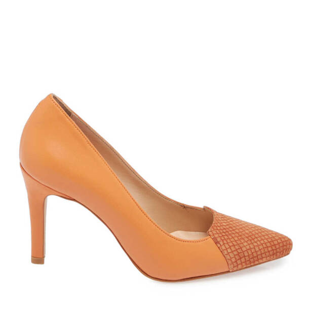Turuncu Deri Kadın Stiletto - K24I1AY67174-T6S - 3