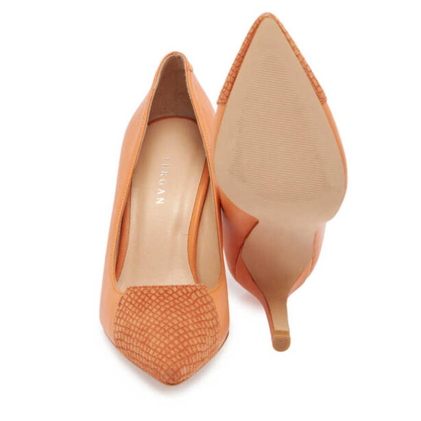 Turuncu Deri Kadın Stiletto - K24I1AY67174-T6S - 4