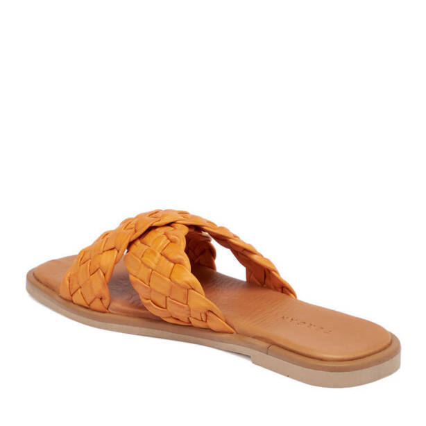 Turuncu Hakiki Deri Kadın Terlik - K24Y1TR67436-M39 - 3