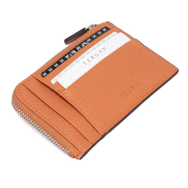 Turuncu Deri Unisex Kredi Kartlık - S1KK00000265-J35 - 1
