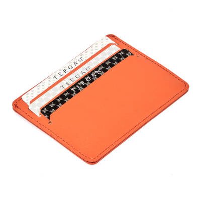 Turuncu Deri Unisex Kredi Kartlık - S1KK00001050-L6C - 2