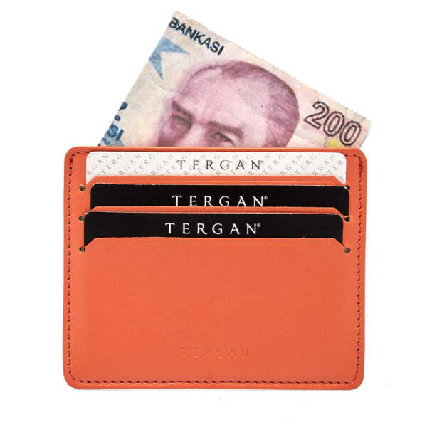 Turuncu Hakiki Deri Unisex Kredi Kartlık - S1KK00001050-L6C - 3