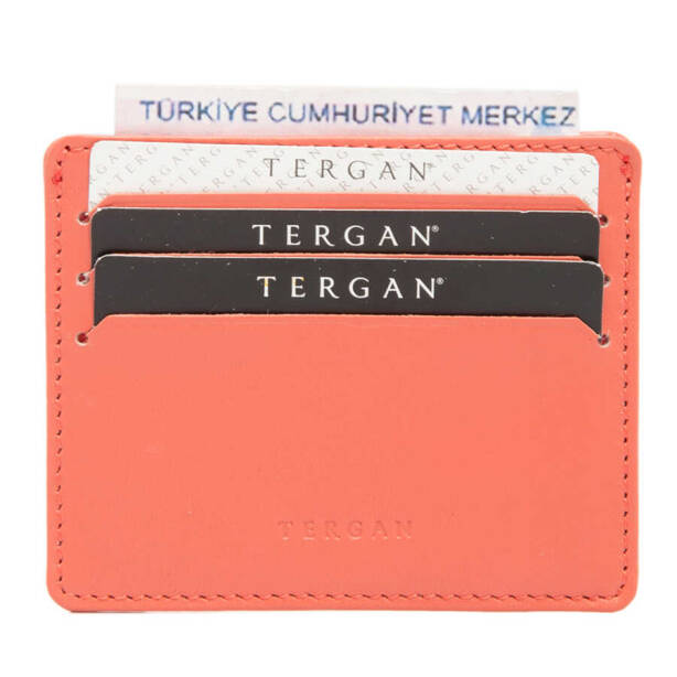 Turuncu Hakiki Deri Unisex Kredi Kartlık - S1KK00001050-M6J - 3