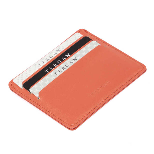 Turuncu Hakiki Deri Unisex Kredi Kartlık - S1KK00001050-S9H 