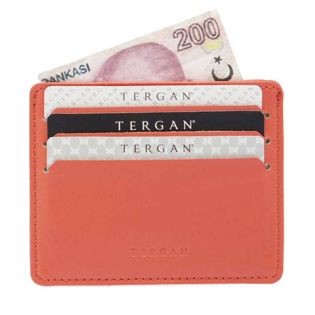 Turuncu Hakiki Deri Unisex Kredi Kartlık - S1KK00001050-S9H - 3
