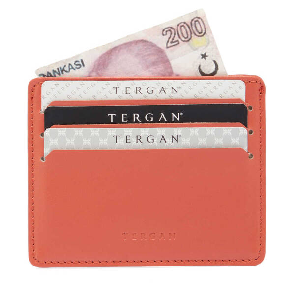 Turuncu Hakiki Deri Unisex Kredi Kartlık - S1KK00001050-S9H - 3
