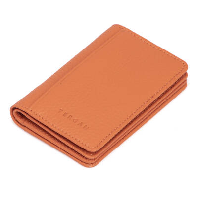 Turuncu Deri Unisex Kredi Kartlık - S1KK00001601-J35 