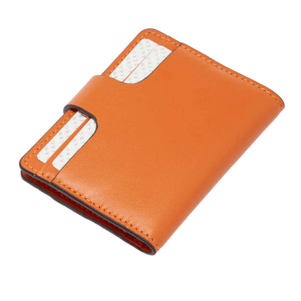 Turuncu Deri Unisex Kredi Kartlık - S1KK00001653-T6T - 3
