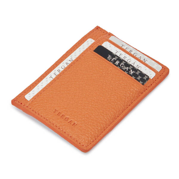 Turuncu Deri Unisex Kredi Kartlık - S1KK00001676-J35 - 1