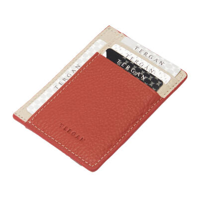 Turuncu Deri Unisex Kredi Kartlık - S1KK00001676-V2A 