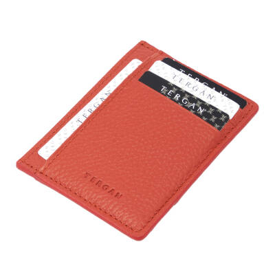 Turuncu Deri Unisex Kredi Kartlık - S1KK00001676-V9G 