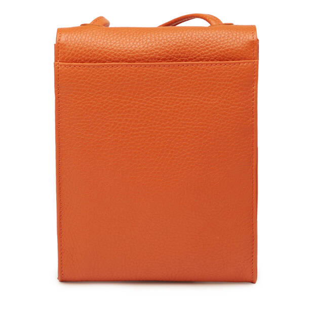 Turuncu Hakiki Deri Kadın Çapraz Askılı Çanta - S26Y1BC80168-J35 - 3