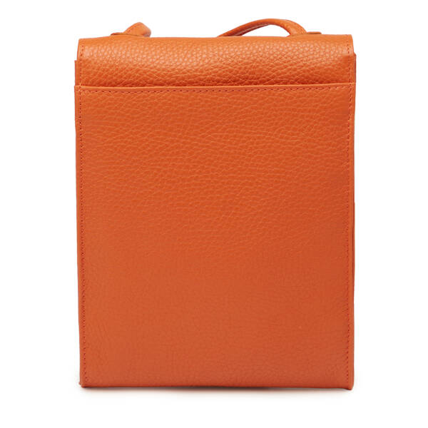 Turuncu Hakiki Deri Kadın Çapraz Askılı Çanta - S26Y1BC80168-J35 - 3