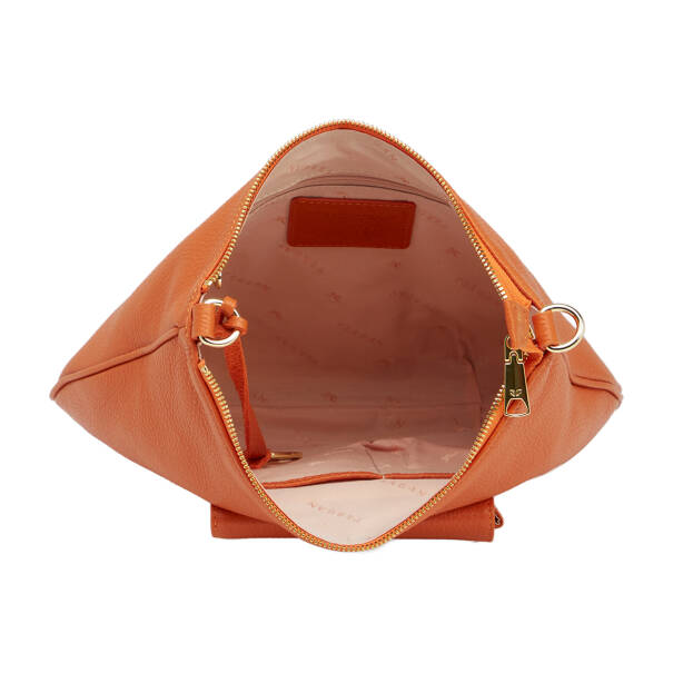 Turuncu Hakiki Deri Kadın Çapraz Askılı Çanta - S26Y1BC80409-J35 - 4