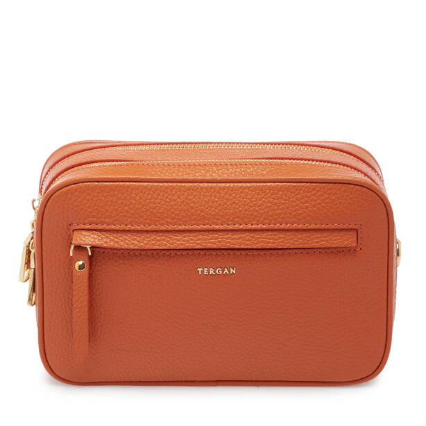 Turuncu Hakiki Deri Kadın El Çantası - S26Y1BC80361-J35 - Tergan