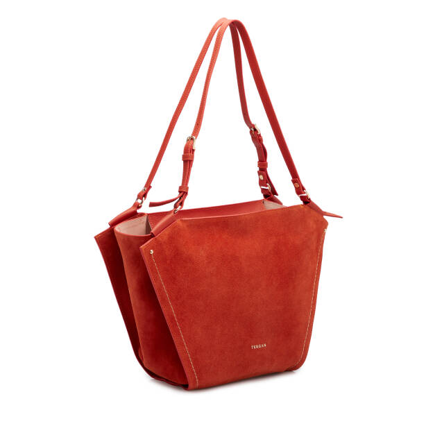 Turuncu Hakiki Deri Kadın Omuz Çantası - S25K1BC80533-V3M - 2