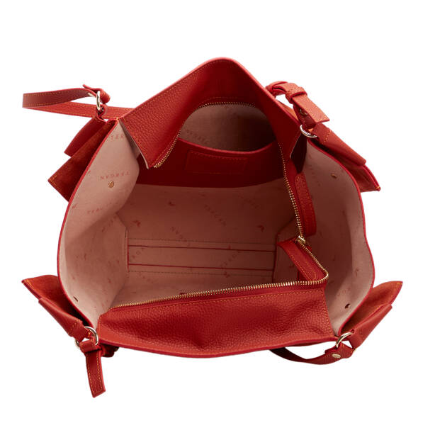 Turuncu Hakiki Deri Kadın Omuz Çantası - S25K1BC80533-V3M - 4