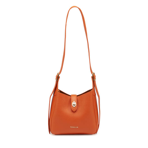 Turuncu Hakiki Deri Kadın Omuz Çantası - S26Y1BC80527-J35 - 1