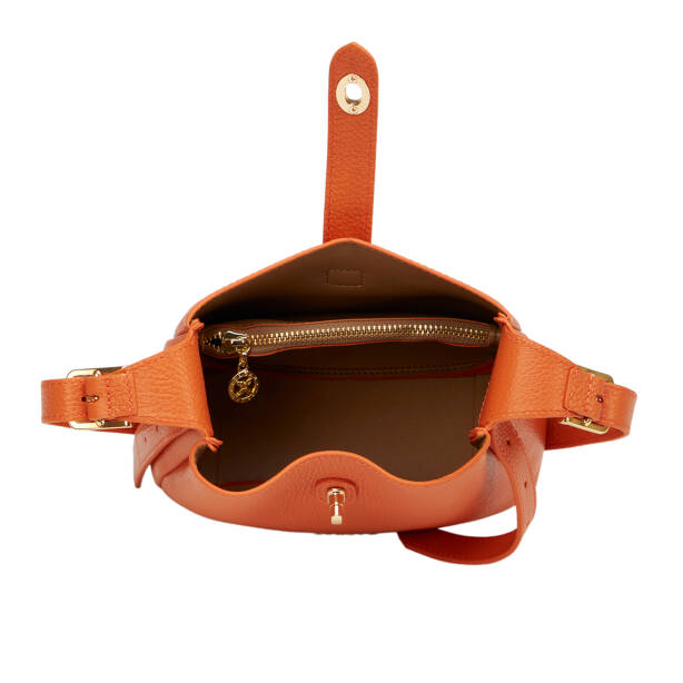 Turuncu Hakiki Deri Kadın Omuz Çantası - S26Y1BC80527-J35 - 4