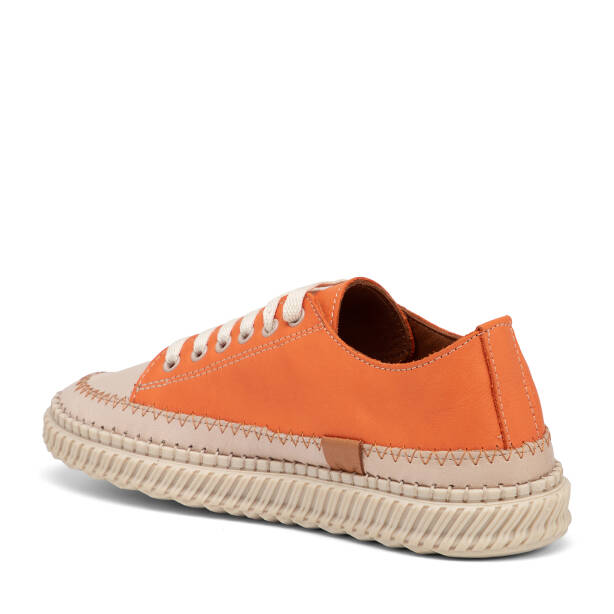 Turuncu Hakiki Deri Kadın Sneaker - K26I1AY68402-M39 - 4
