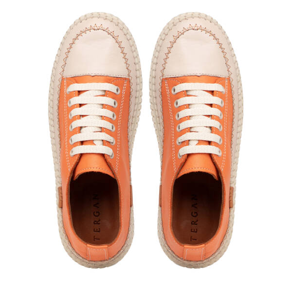 Turuncu Hakiki Deri Kadın Sneaker - K26I1AY68402-M39 - 5